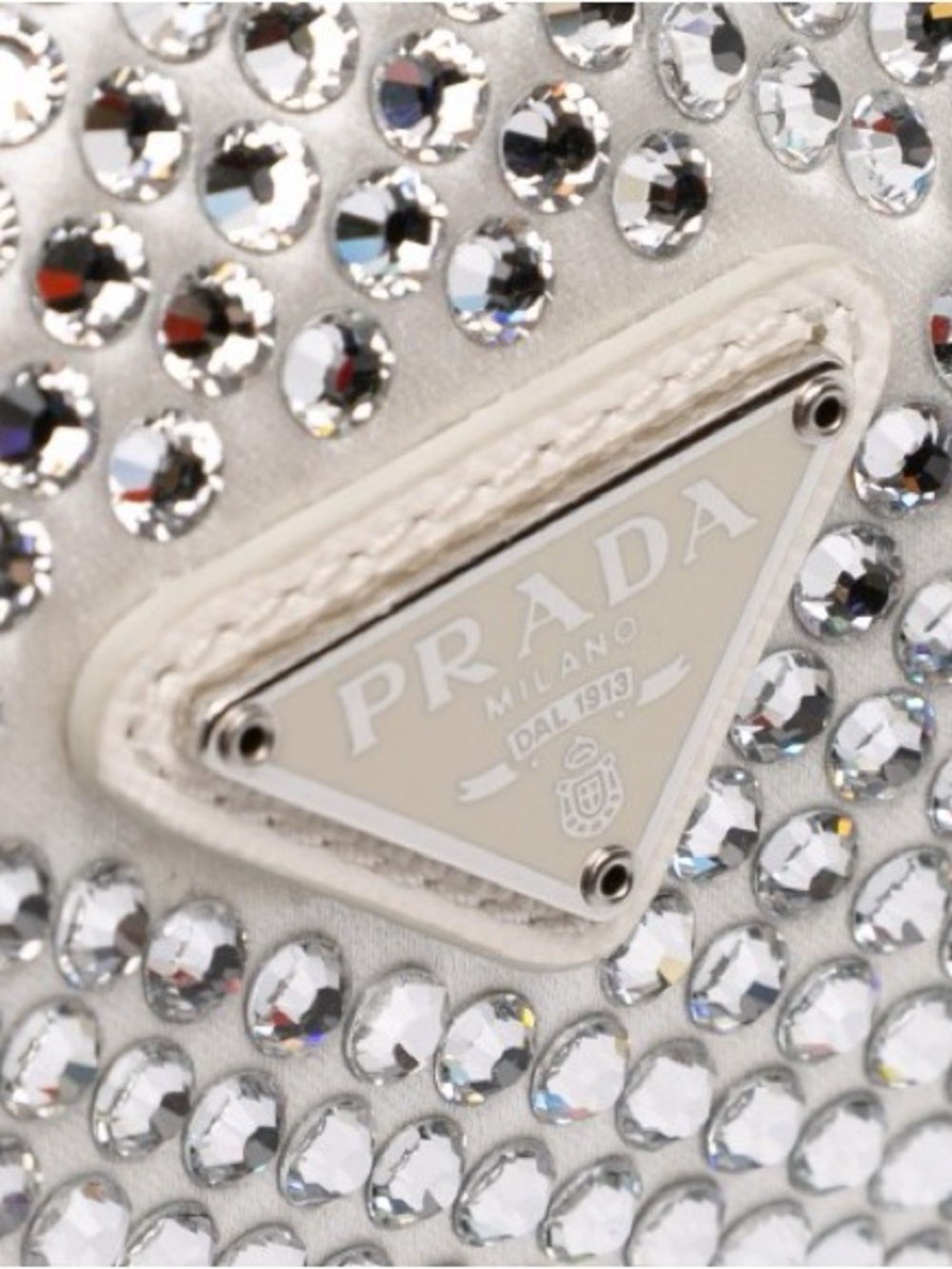 Prada Silver Crystal-Studded Shoulder Bag - Picture 3 of 9